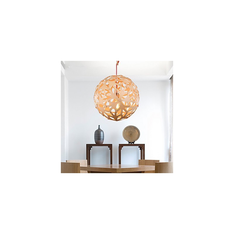 Chandelier Mini Style Lantern Wood Bamboo