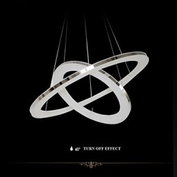 Acrylic Pendant Light Round Chandelier Lighting with 2 Rings Lamps Fixtures