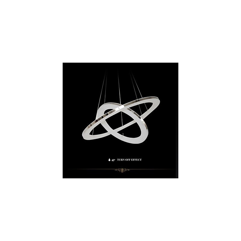 Acrylic Pendant Light Round Chandelier Lighting with 2 Rings Lamps Fixtures