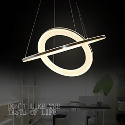 Acrylic Pendant Light Round Chandelier Lighting with 2 Rings Lamps Fixtures