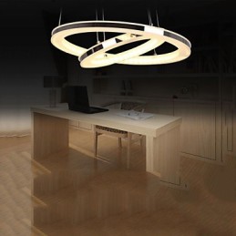 Acrylic Pendant Light Round Chandelier Lighting with 2 Rings Lamps Fixtures