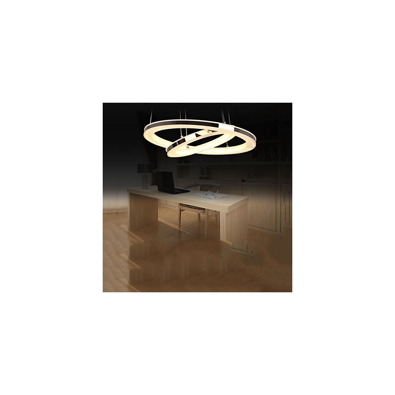 Acrylic Pendant Light Round Chandelier Lighting with 2 Rings Lamps Fixtures