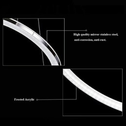 Acrylic Pendant Light Round Chandelier Lighting with 2 Rings Lamps Fixtures