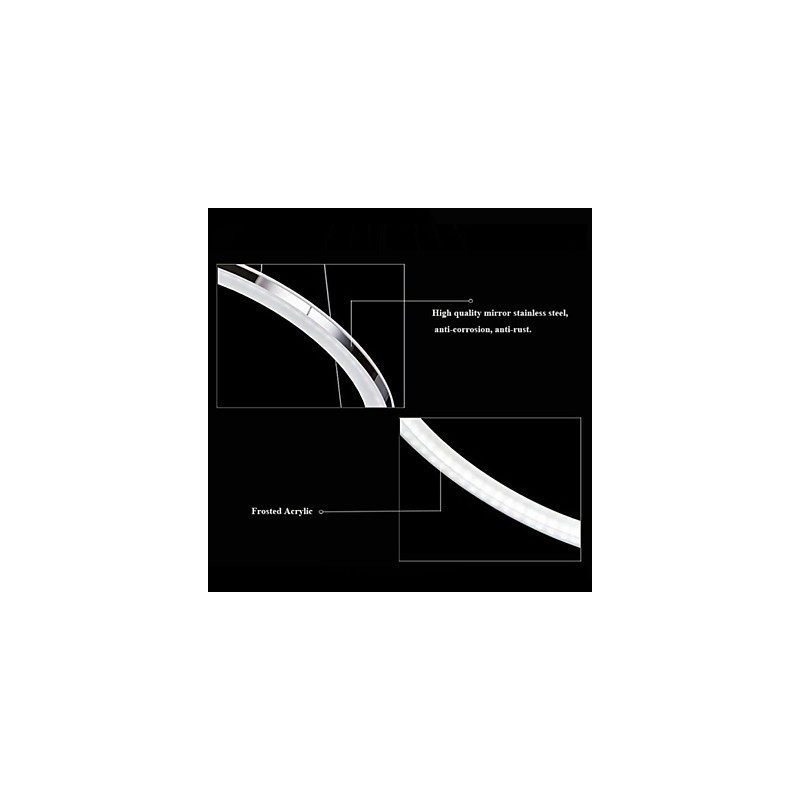 Acrylic Pendant Light Round Chandelier Lighting with 2 Rings Lamps Fixtures