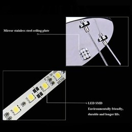 Acrylic Pendant Light Round Chandelier Lighting with 2 Rings Lamps Fixtures