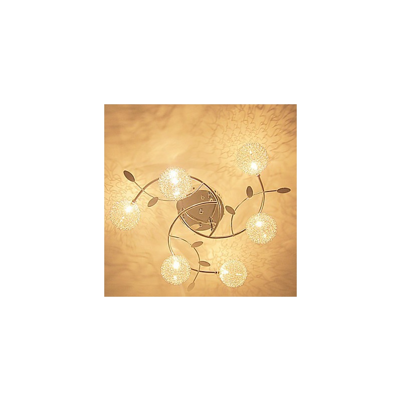 Modern Contemporary Crystal Electroplated Flush Mount