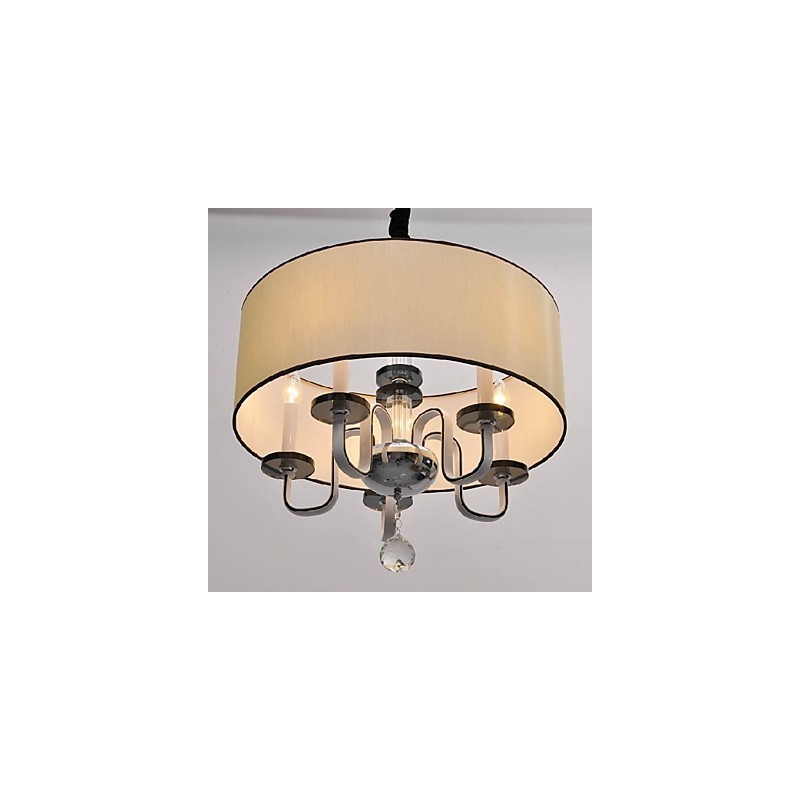 Modern Contemporary Crystal Chrome Metal Pendant Light
