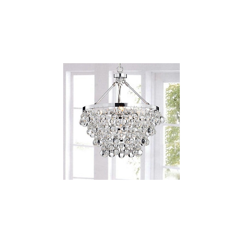 Traditional Classic Crystal Chrome Metal Chandelier