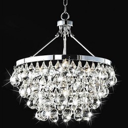 Traditional Classic Crystal Chrome Metal Chandelier