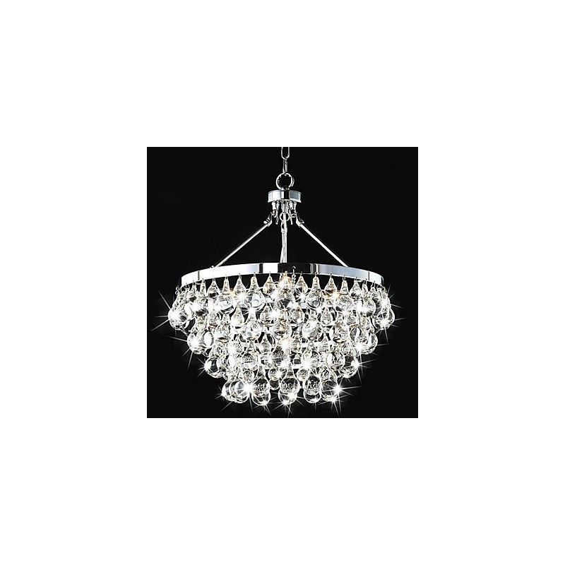 Traditional Classic Crystal Chrome Metal Chandelier