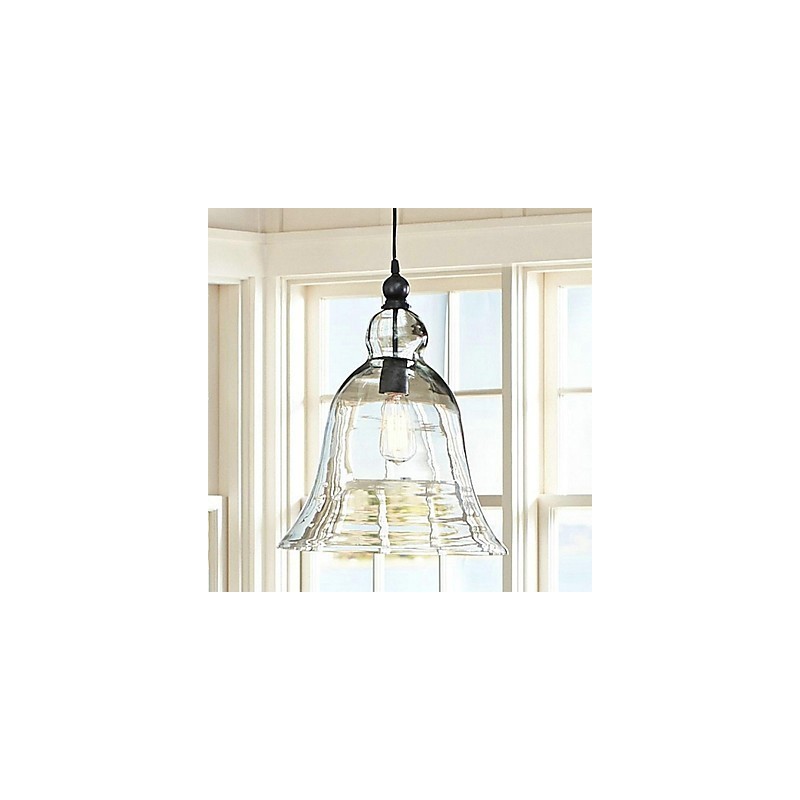 Country Mini Style Painting Glass Pendant Light