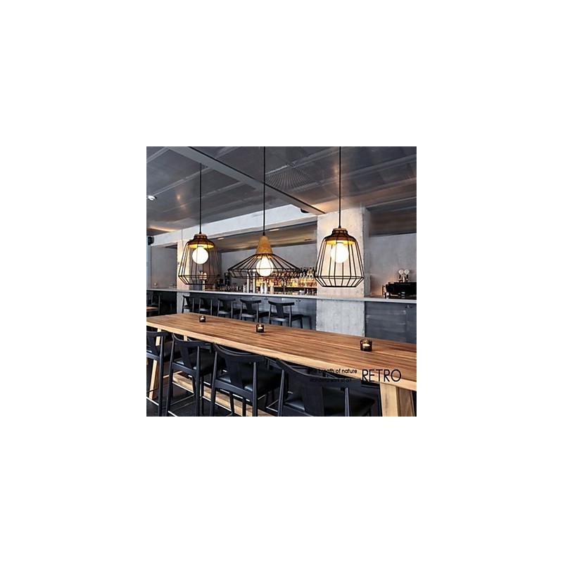 American Retro Birdcage Shape Iron Art Chandelier