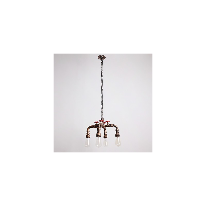 Water Pipe Retro 4Light Painting Pendant
