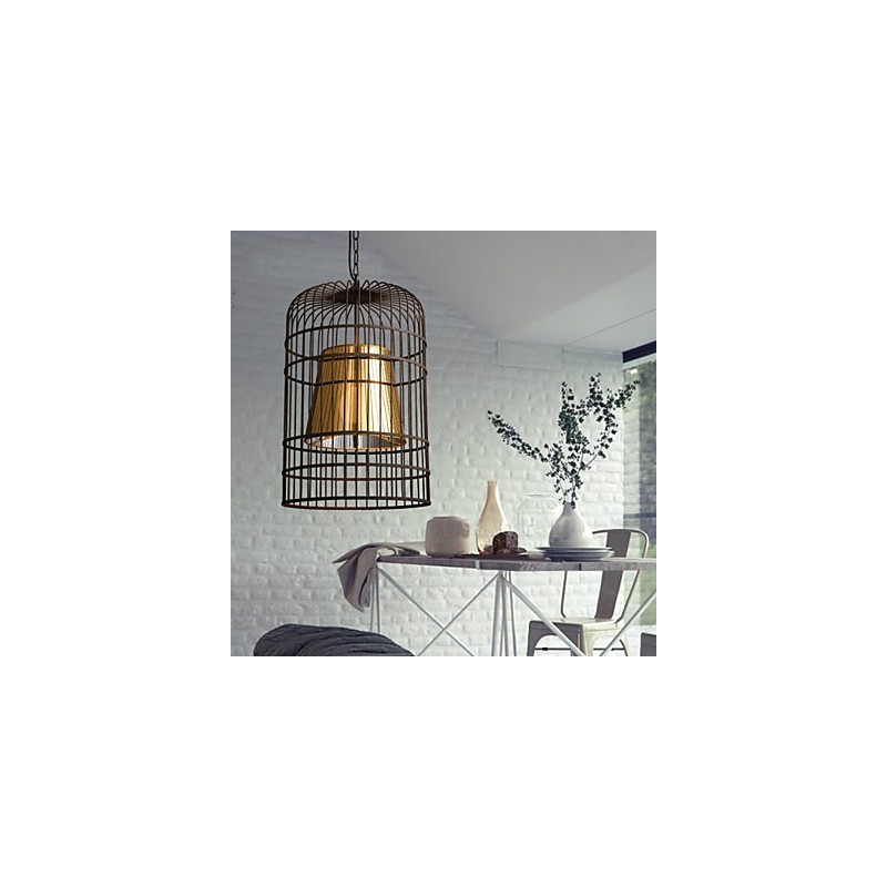 Chandelier Rustic Lodge Drum Metal