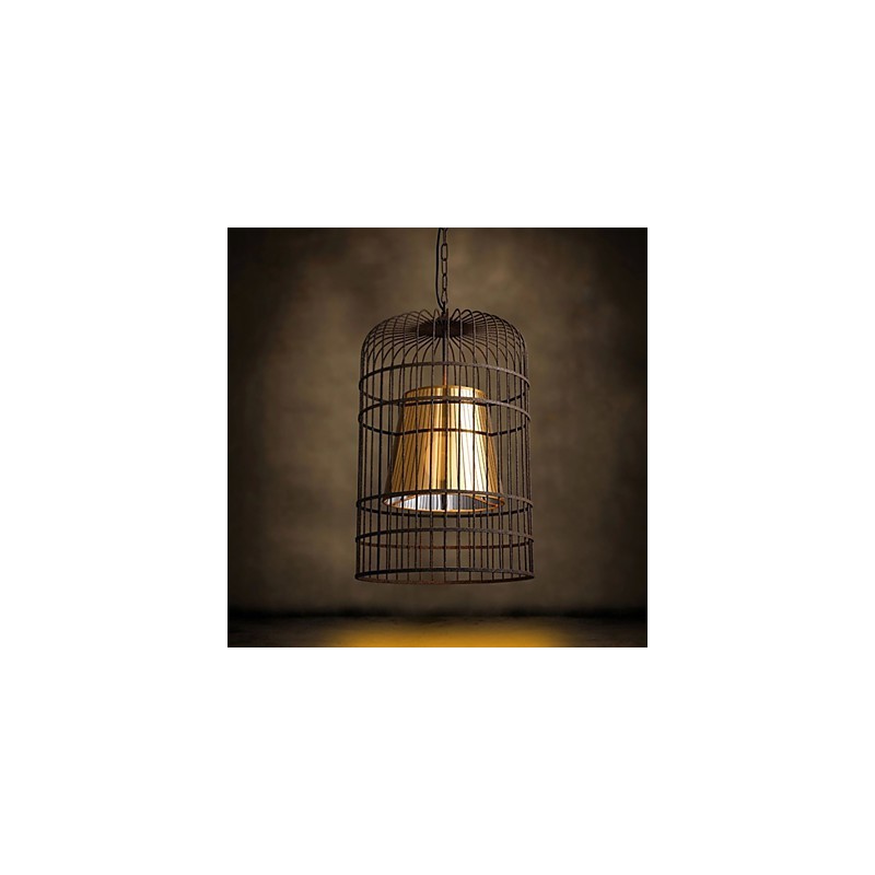 Chandelier Rustic Lodge Drum Metal