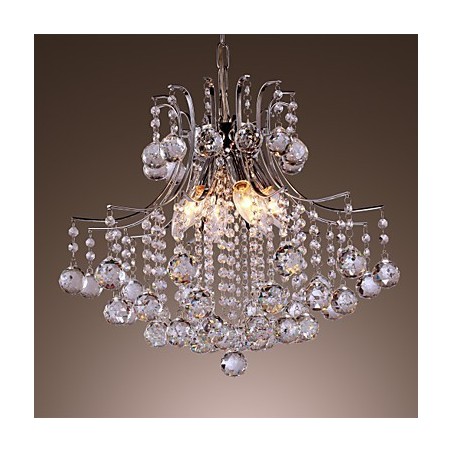 Modern Contemporary Crystal Mini Style Electroplated Metal Pendant Light
