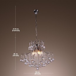 Modern Contemporary Crystal Mini Style Electroplated Metal Pendant Light