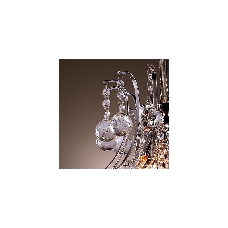 Modern Contemporary Crystal Mini Style Electroplated Metal Pendant Light