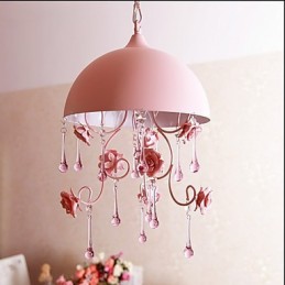 A Small Pink Rose Garden Chandelier Lamp Iron Princess
