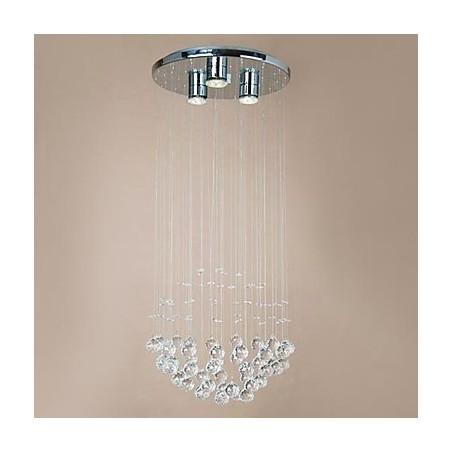 Modern 3 Light Flush Mount with Crystal Beads