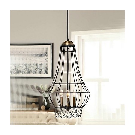 Country Mini Style Painting Metal Pendant Light