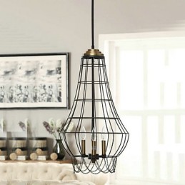 Country Mini Style Painting Metal Pendant Light