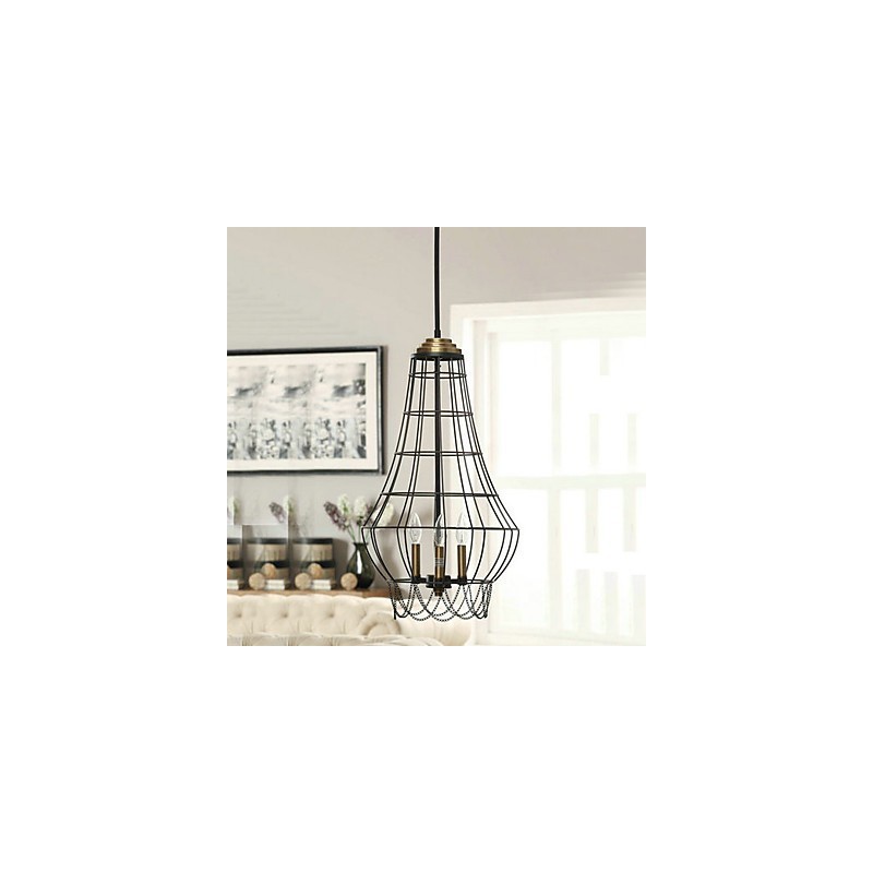 Country Mini Style Painting Metal Pendant Light