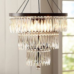 Pendant 3 Light Modern Elelgant Metal Crystal Painting