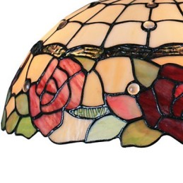 Pendant Light with 2 Light in Rose Patterned Shade