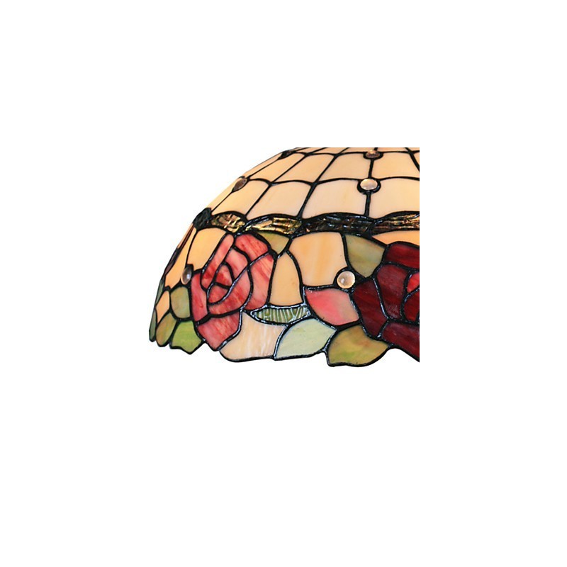 Pendant Light with 2 Light in Rose Patterned Shade