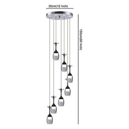 Modern Pendant Light 7 Lights Integrated Bulbs Included Stair Light
