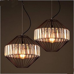 Vintage Wrought Iron Birdcage Crystal Chandelier Chandelier