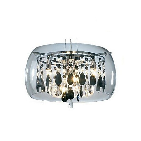 Modern Contemporary Drum Crystal Mini Style Electroplated Pendant Light