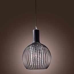 Modern Contemporary Lantern Crystal Mini Style Electroplated Pendant Light