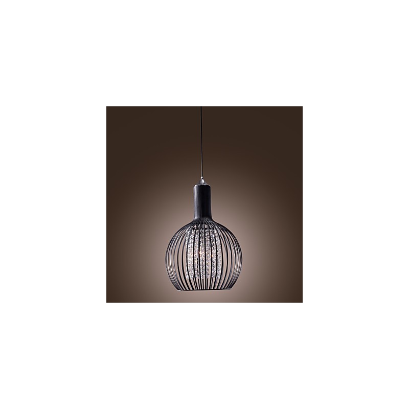Modern Contemporary Lantern Crystal Mini Style Electroplated Pendant Light