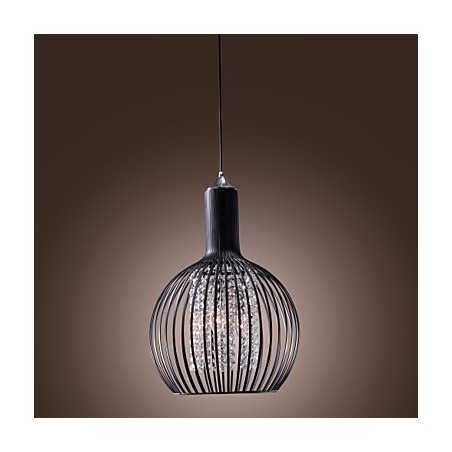 Modern Contemporary Lantern Crystal Mini Style Electroplated Pendant Light