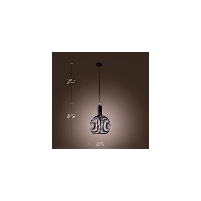 Modern Contemporary Lantern Crystal Mini Style Electroplated Pendant Light