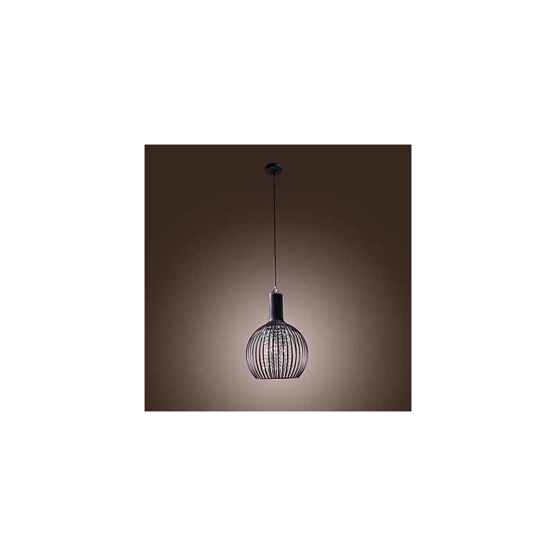 Modern Contemporary Lantern Crystal Mini Style Electroplated Pendant Light