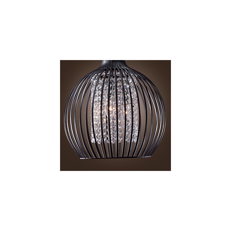 Modern Contemporary Lantern Crystal Mini Style Electroplated Pendant Light