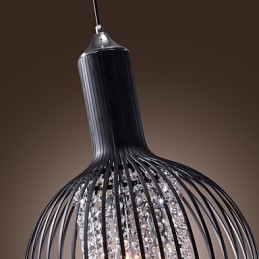 Modern Contemporary Lantern Crystal Mini Style Electroplated Pendant Light