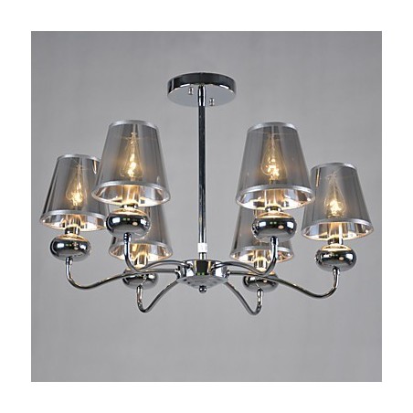 Vintage Chandelier 6 Light Classic Fabric Metal Painting