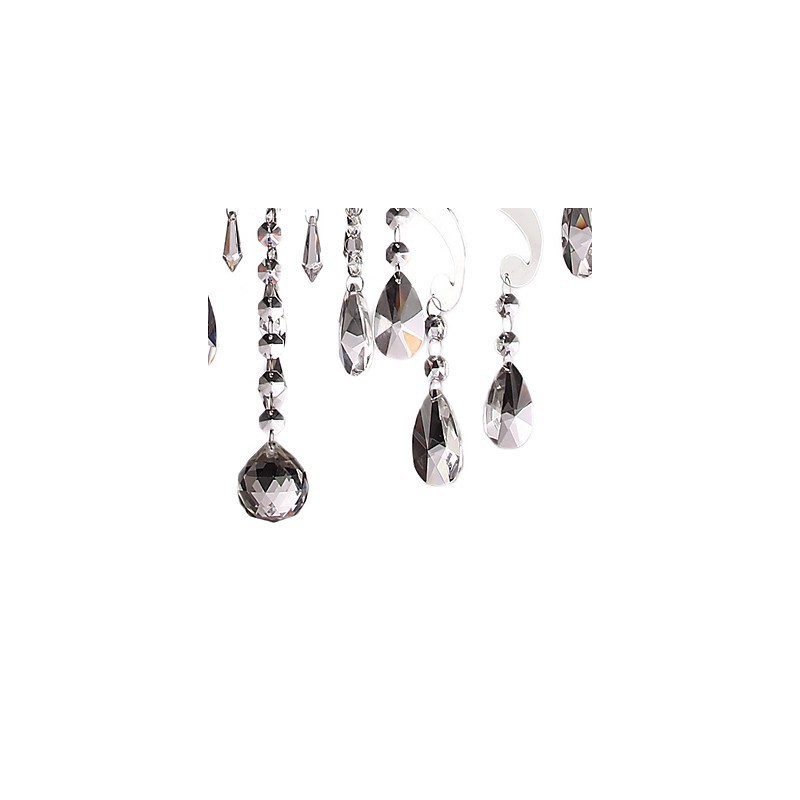 Crystal Chandelier with 3 Lights in Metal