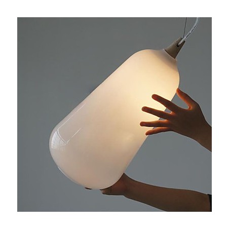 Milk white glass bottle Pendant Lamp Natural Curve