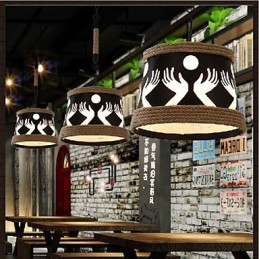 Hemp American Retro Cafe Simple Pastoral Chandelier