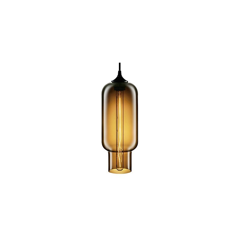 70W Modern Glass Pendant Light in Brown Bubble Design