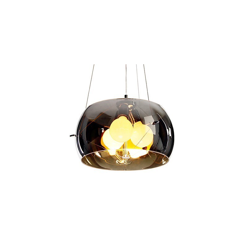 Italian Style Modern Quaint 3 Light Pendant With Black Transparent Shade