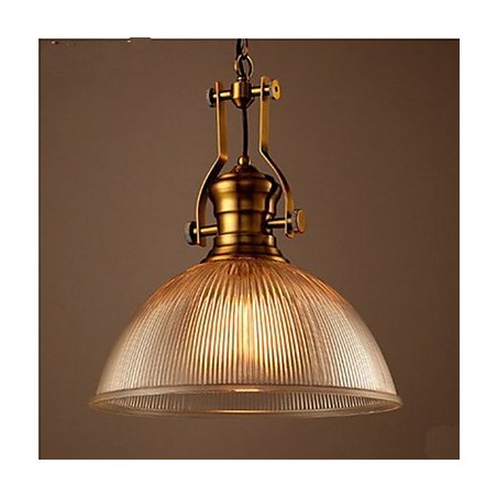 American Retro European Single Head Clear Glass Chandelier