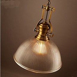 American Retro European Single Head Clear Glass Chandelier