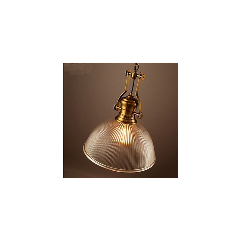 American Retro European Single Head Clear Glass Chandelier