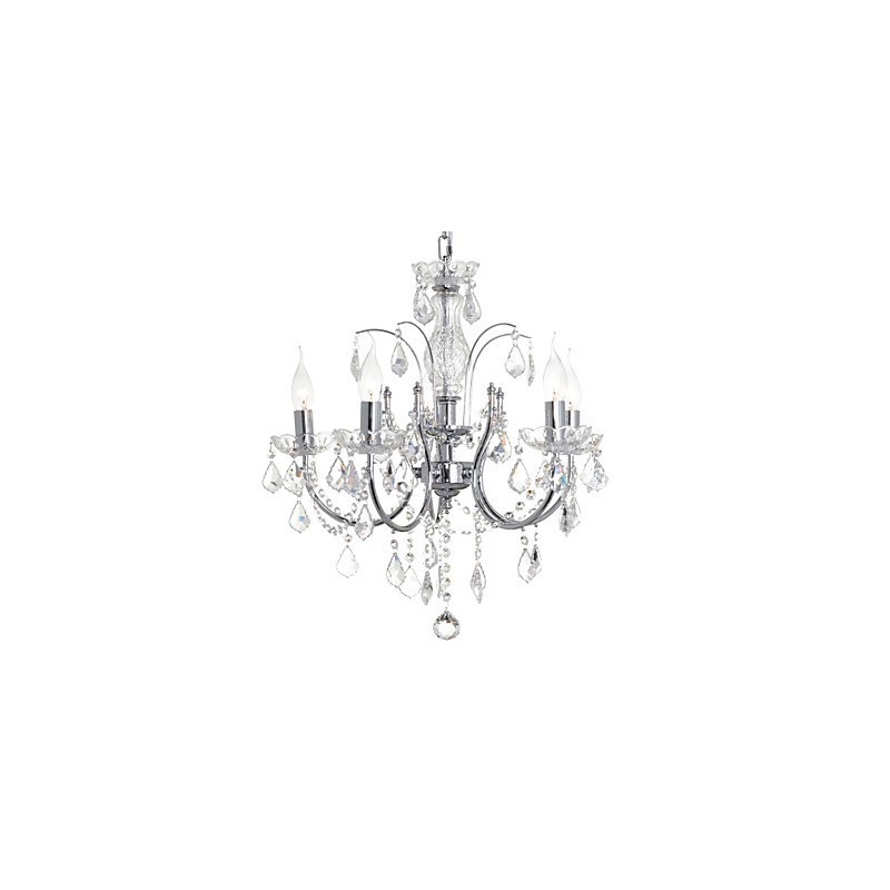Traditional Classic Crystal Chrome Metal Chandelier